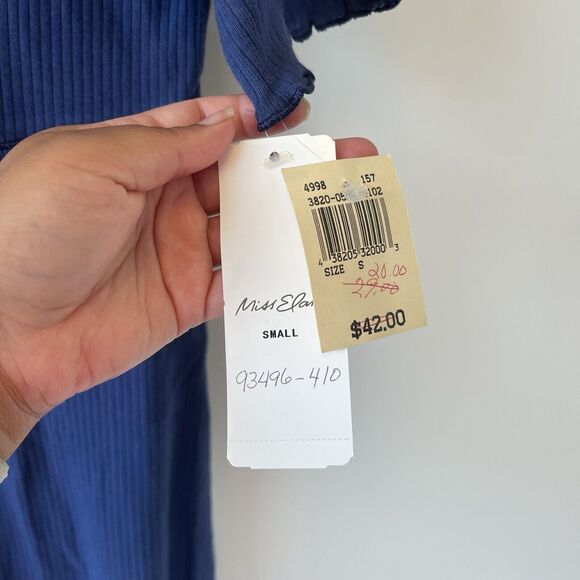 Vintage Miss Elaine Intimates House Dress Nightgown Blue 100% Size Small NWT's - Picture 6 of 8